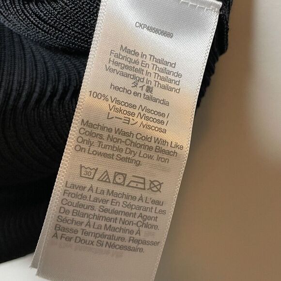 MADEWELL Sweater Tee Women Small Black Micro-Rib Knit Stretch Viscose NQ337 - Picture 11 of 13